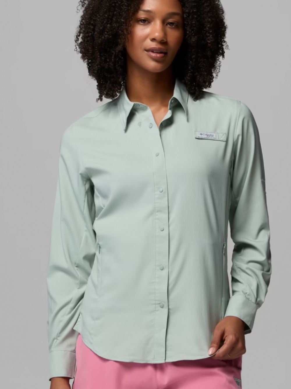Columbia kestrel Trail lite long Sleeve shirt Green